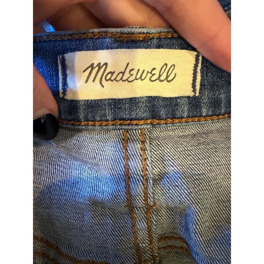 Madewell Denim Shorts Women 29 Blue High Rise Button Fly Raw Hem Medium Wash - Picture 5 of 8